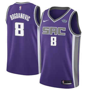 8 - Men's Nike Bogdan Bogdanovic Purple Sacramento Kings Swingman Sponsor Patch Jersey - Icon Edition