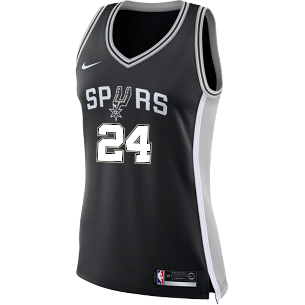 24 - Hilliard San Antonio Spurs Women's Nike Custom Personalized Icon Swingman Jersey - Black