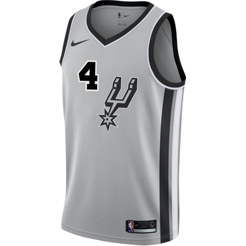 4 - White San Antonio Spurs Men's Nike 2018-19 Statement Edition Swingman Personalized Jersey  - Grey