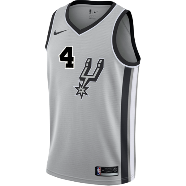 4 - White San Antonio Spurs Men's Nike 2018-19 Statement Edition Swingman Personalized Jersey  - Grey