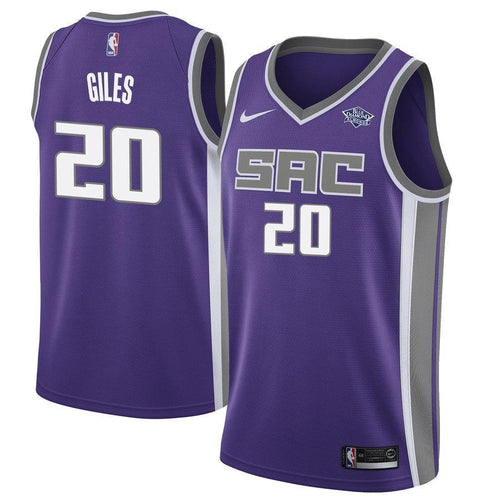 20 - Men's Nike Harry Giles Purple Sacramento Kings Swingman Sponsor Patch Jersey - Icon Edition