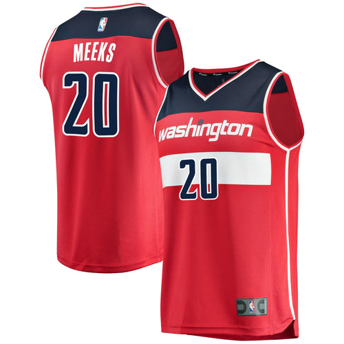 20 - Men's Fanatics Branded Jodie Meeks Red Washington Wizards Fast Break Replica Team Color Player Jersey - Icon Edition- Red