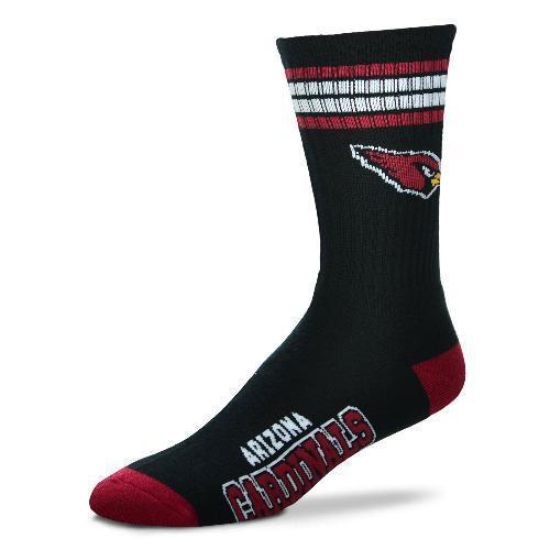 Men's Arizona Cardinals For Bare Feet 4-stripe Deuce Team Color Performance Crew Socks
