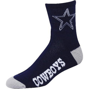 Men's Dallas Cowboys For Bare Feet Team Color Quarter-length Socks