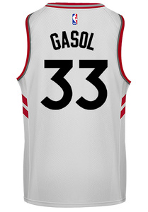 33 - Raptors Adult Swingman Association Jersey - Gasol - White