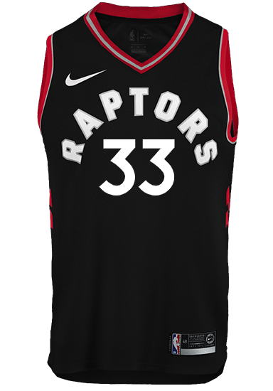 33 - Raptors Adult Swingman Statement Jersey - Gasol - Black