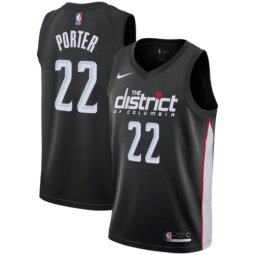 22 - Men's Nike Otto Porter Black Washington Wizards City Edition Swingman Jersey - Black