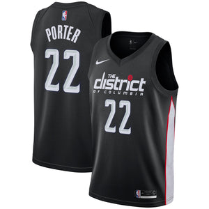 22 - Men's Nike Otto Porter Black Washington Wizards City Edition Swingman Jersey - Black