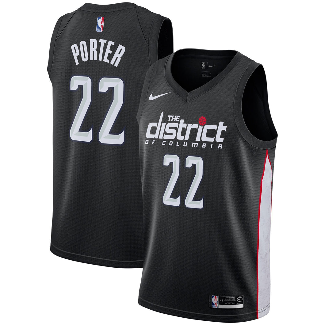 22 - Men's Nike Otto Porter Black Washington Wizards City Edition Swingman Jersey - Black