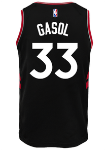 33 - Raptors Adult Swingman Statement Jersey - Gasol - Black