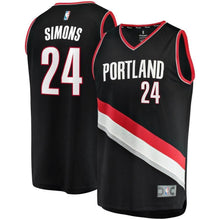 Load image into Gallery viewer, 24 - Anfernee Simons Portland Trail Blazers 2018 NBA Draft First Round Pick Fast Break Jersey – Icon Edition - Icon Edition - Black