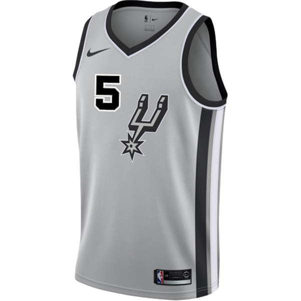 5 - Murray San Antonio Spurs Men's Nike 2018-19 Statement Edition Swingman Personalized Jersey  - Grey