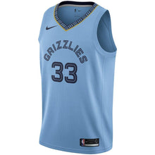 Load image into Gallery viewer, 33 - Men&#39;s Nike Marc Gasol Light Memphis Grizzlies Swingman Jersey - Statement Edition - Blue