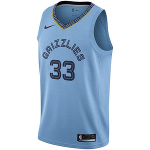 33 - Men's Nike Marc Gasol Light Memphis Grizzlies Swingman Jersey - Statement Edition - Blue
