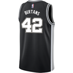 42 - Bertans San Antonio Spurs Men's Nike Custom Personalized Icon Swingman Jersey - Black