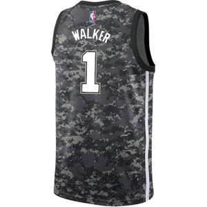 1 - Walker San Antonio Spurs Men's Nike 2018-19 City Edition Swingman Personalized Jersey - Navy