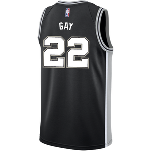 22 - Gay San Antonio Spurs Men's Nike Custom Personalized Icon Swingman Jersey - Black