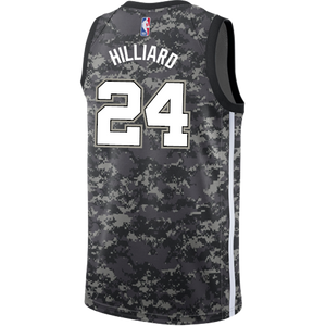 24 - Hilliard San Antonio Spurs Men's Nike 2018-19 City Edition Swingman Personalized Jersey - Navy