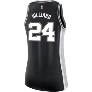 24 - Hilliard San Antonio Spurs Women's Nike Custom Personalized Icon Swingman Jersey - Black