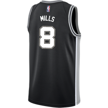 Load image into Gallery viewer, 8 - Mills San Antonio Spurs Men&#39;s Nike Custom Personalized Icon Swingman Jersey - Black