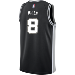 8 - Mills San Antonio Spurs Men's Nike Custom Personalized Icon Swingman Jersey - Black