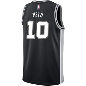 10 - Metu San Antonio Spurs Men's Nike Custom Personalized Icon Swingman Jersey - Black