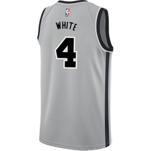 4 - White San Antonio Spurs Men's Nike 2018-19 Statement Edition Swingman Personalized Jersey  - Grey