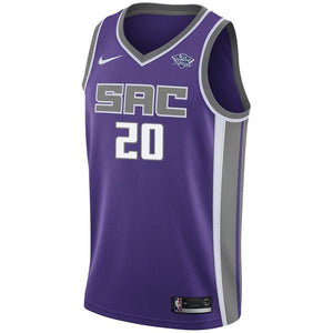 20 - Men's Nike Harry Giles Purple Sacramento Kings Swingman Sponsor Patch Jersey - Icon Edition