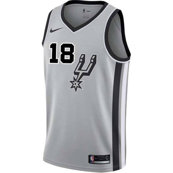 18 - Belinelli San Antonio Spurs Men's Nike 2018-19 Statement Edition Swingman Personalized Jersey  - Grey