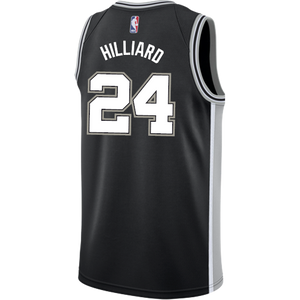 24 - Hilliard San Antonio Spurs Men's Nike Custom Personalized Icon Swingman Jersey - Black