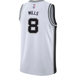8 - Mills San Antonio Spurs Men's Nike Custom Personalized Icon Swingman Jersey - White