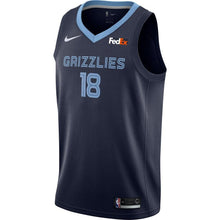 Load image into Gallery viewer, 18 - Men&#39;s Nike Omri Casspi Memphis Grizzlies Swingman Sponsor Patch Jersey – Icon Edition - Navy