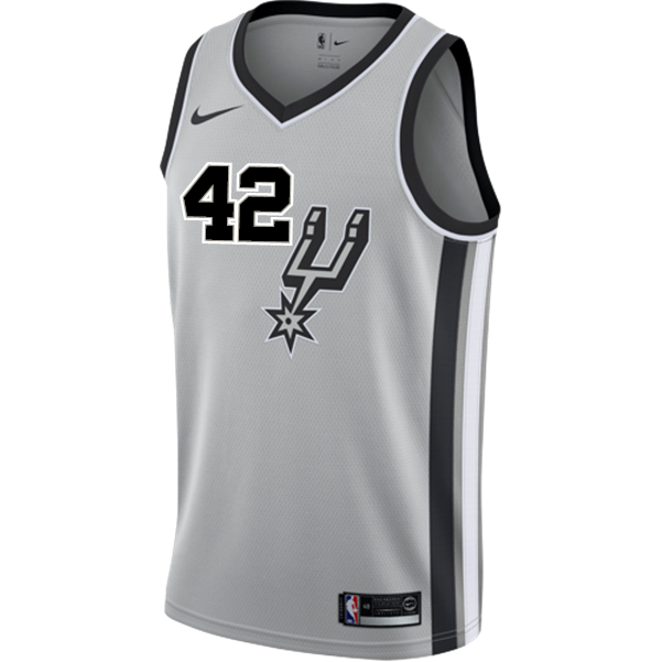 42 - Bertans San Antonio Spurs Men's Nike 2018-19 Statement Edition Swingman Personalized Jersey  - Grey