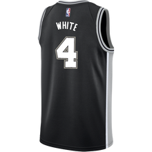 Load image into Gallery viewer, 4 - White San Antonio Spurs Men&#39;s Nike Custom Personalized Icon Swingman Jersey - Black