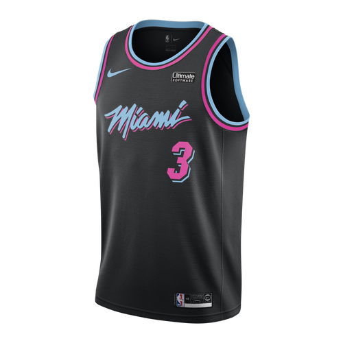 03 - Dwyane Wade Nike Miami Heat Vice Nights Swingman Jersey - Black