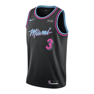 03 - Dwyane Wade Nike Miami Heat Vice Nights Swingman Jersey - Black