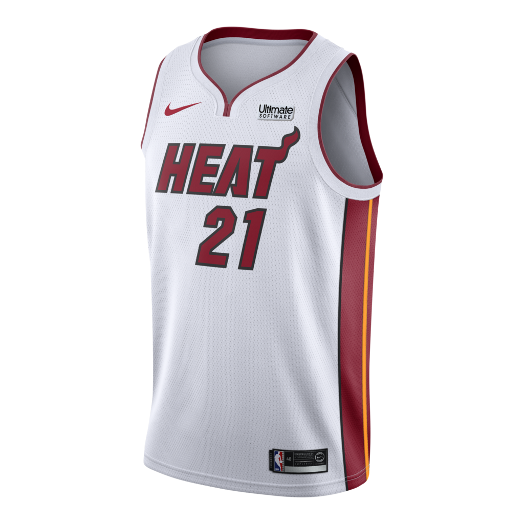 21 - Hassan Whiteside Nike Miami Heat Association White Swingman Jersey - White