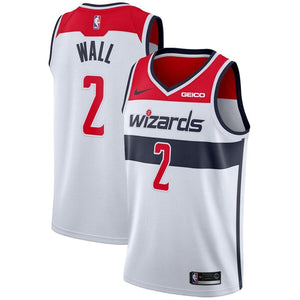 02- Men's Nike John Wall White Washington Wizards Swingman Sponsor Patch Jersey - Association Edition -White