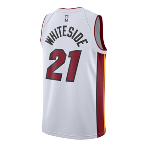 21 - Hassan Whiteside Nike Miami Heat Association White Swingman Jersey - White