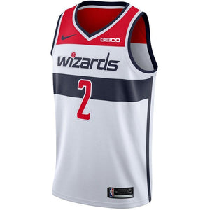 02- Men's Nike John Wall White Washington Wizards Swingman Sponsor Patch Jersey - Association Edition -White