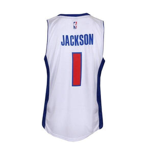 1 - Detroit Pistons Men's Swingman Jackson #1 Home Jersey - White