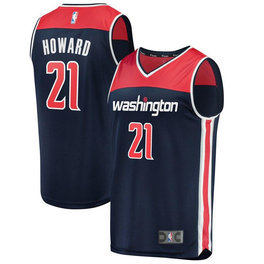 21 - Men's Fanatics Branded Dwight Howard Navy Washington Wizards Fast Break Replica Player Jersey - Statement Edition - Navy