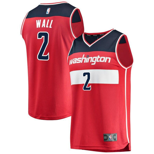 02 - Youth Fanatics Branded John Wall Red Washington Wizards Fast Break Player Jersey - Icon Edition - Red