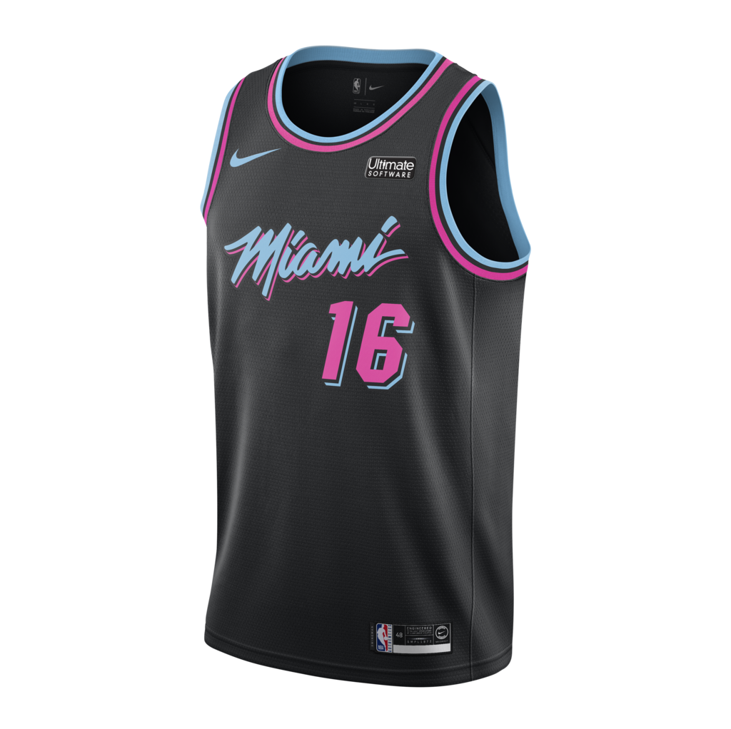 16 - James Johnson Nike Miami Heat Vice Nights Swingman Jersey - Black