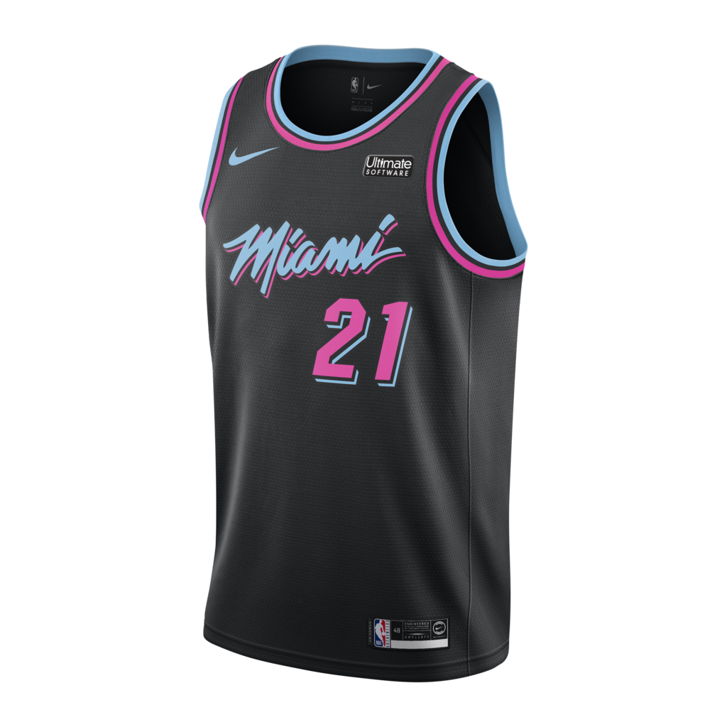 21 - Hassan Whiteside Nike Miami Heat Vice Nights Swingman Jersey - Black