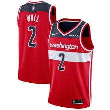 Load image into Gallery viewer, 02 - Men&#39;s Nike John Wall Red Washington Wizards Custom Swingman Sponsor Patch Jersey - Red