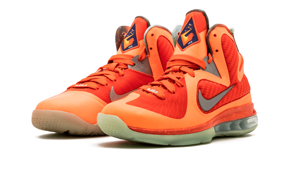 Nike Lebron 9 (gs) Ttl Orng/mtllc Slvr-tm Orng-mn