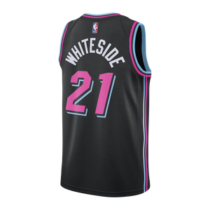 21 - Hassan Whiteside Nike Miami Heat Vice Nights Swingman Jersey - Black