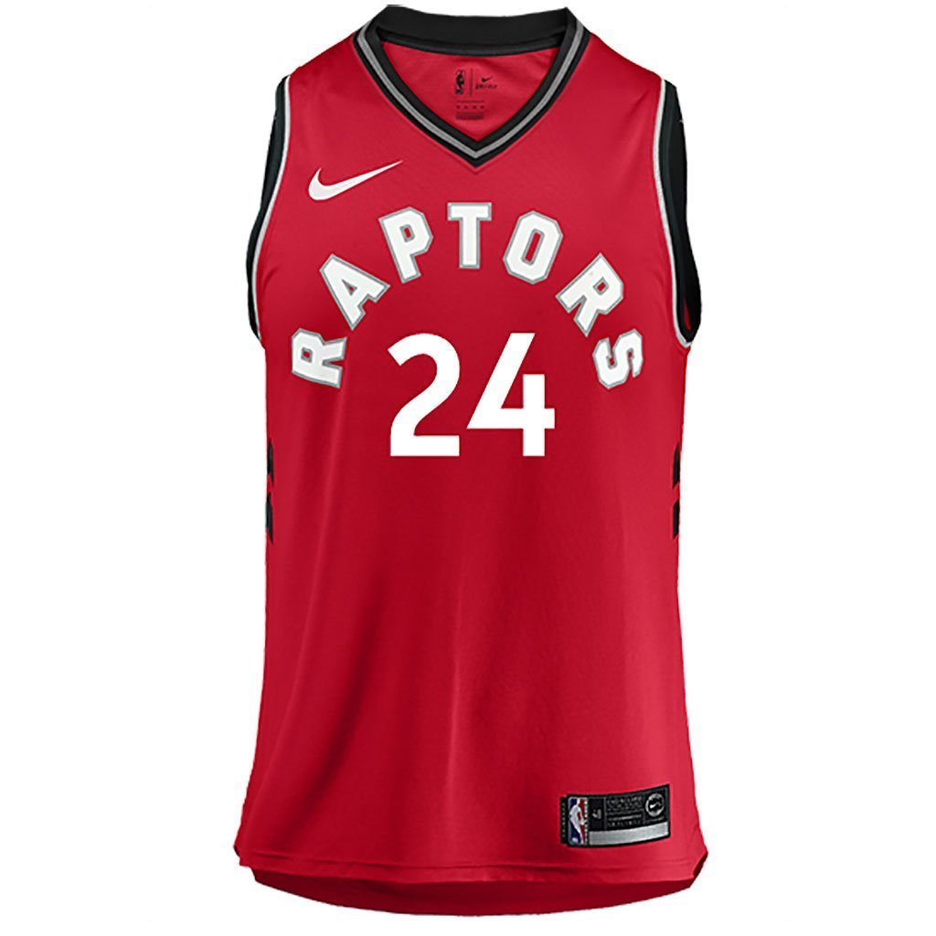 24 - Raptors Ladies Swingman Icon Jersey - Powell - Red