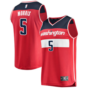 05 - Men's Fanatics Branded Markieff Morris Red Washington Wizards Fast Break Replica Team Color Player Jersey - Icon Edition-Red